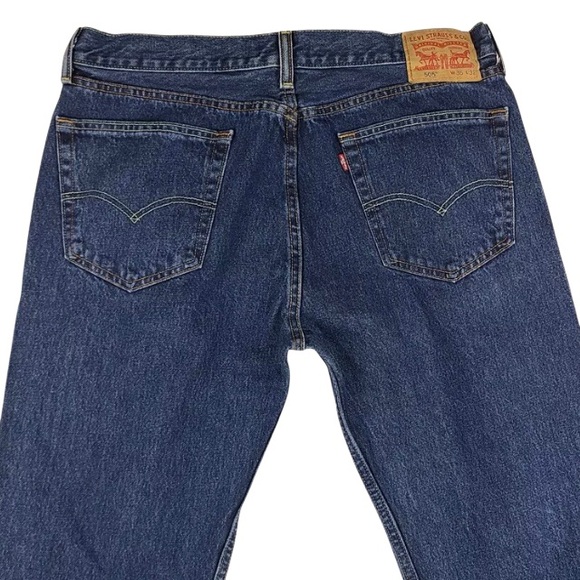 Men’s LEVI’S 505 Dark Denim Jeans 36 36x32 levi Strauss - Picture 9 of 9